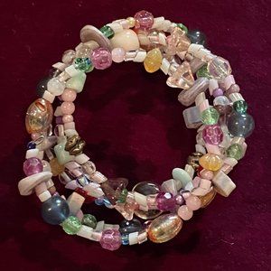 Pink Multicolored Pastel Wrap Bracelet